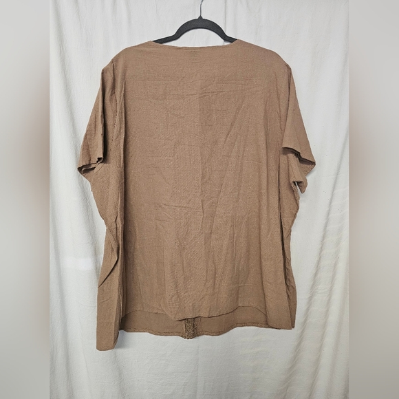 Emery Rose Shirt, Tan, 4X - Picture 1 of 3